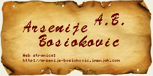 Arsenije Bosioković vizit kartica